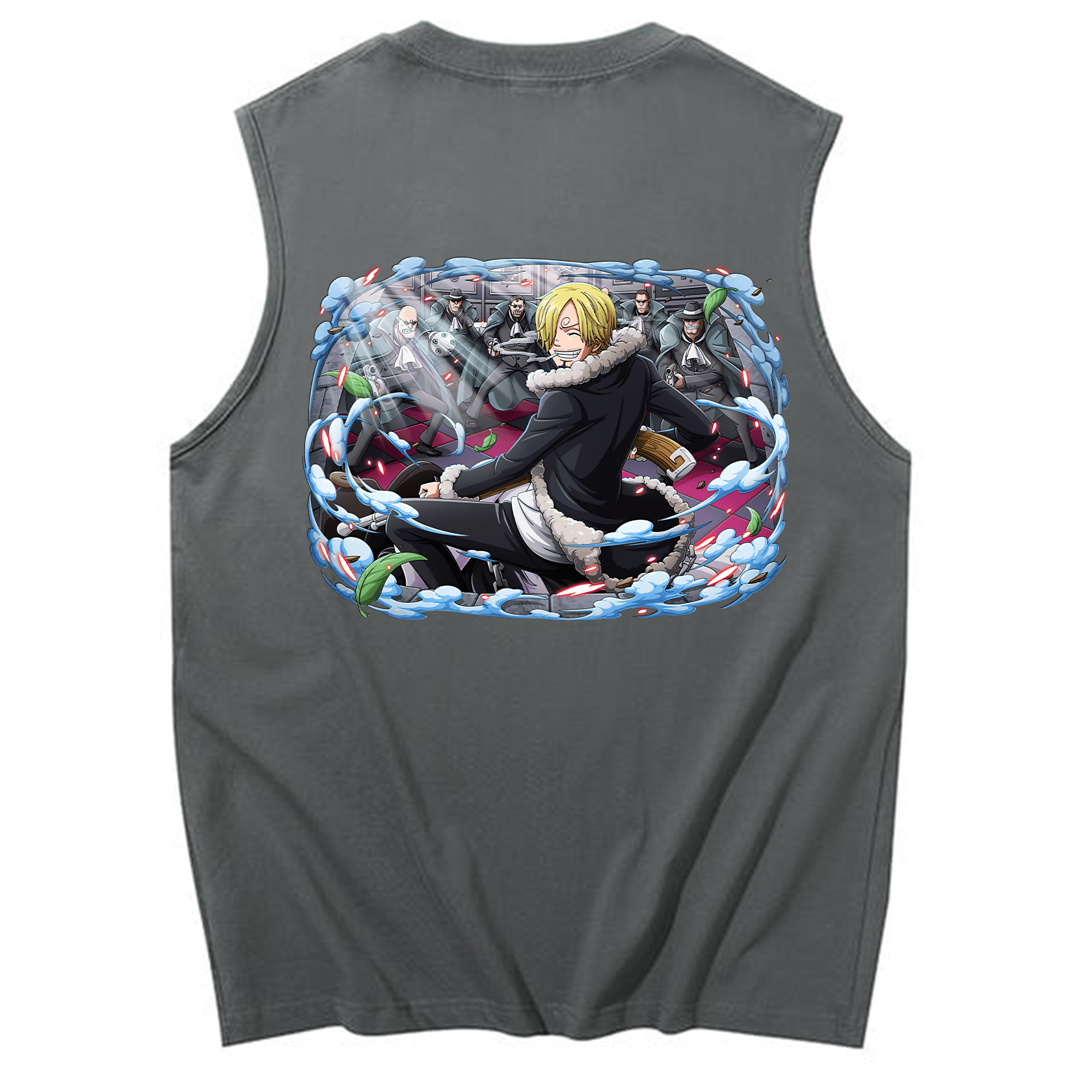 （画像用） ワンピース サンジ ONE PIECE Sanji コットン100％タンクトップ（背面プリント）